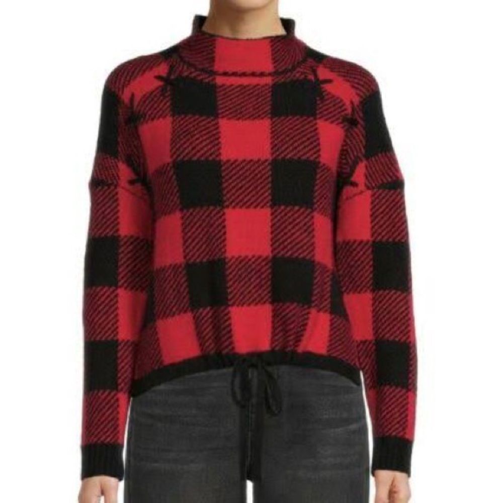 NO BOUNDARIES Juniors’ Pattern Mock Neck Sweater